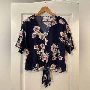 Luq Rhee Tie Front Top